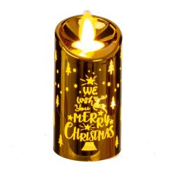 GAEM Изделие декоративное Свеча "Золотая елочка" (подсвет, LR44 х3шт) L4,7 W4,7 H9 см, блок из 12 шт