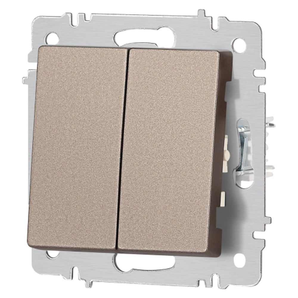 Переключатель Intro Accent 6-107-08 двойной, 10А-250В, IP20, СУ, AL/CU, бронза | Intro