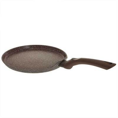 Сковорода 24 см блинная алюминиевая с индукционным дном и антипригарным покрытием "BROWN MARBLE" Alpenkok AK-0068/24N