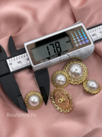 Пуговицы золотистые жемчуг цепь