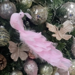 Фигурка новогодняя «Королевская птица» 33 см, розовый