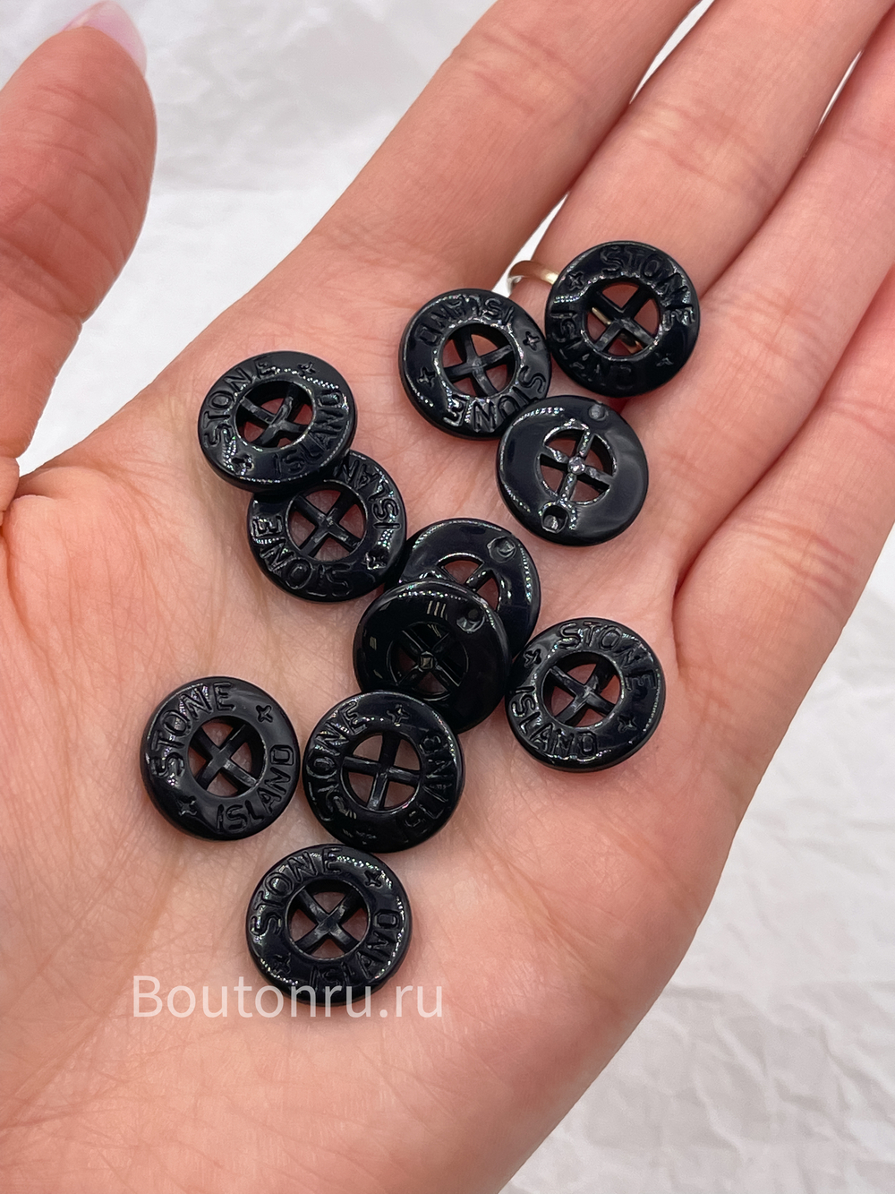 Пуговицы на прокол черные SI (Стоун Ай.)