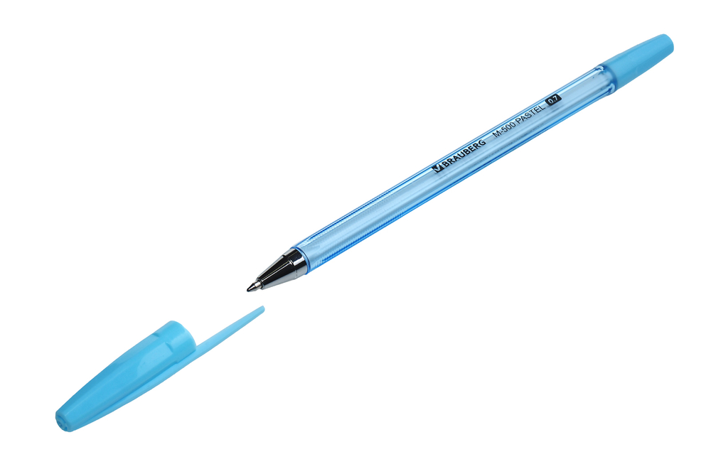 Ручка шариковая "M-500 PASTEL" Brauberg синяя 0.7мм корпус ассорти тонированный пластиковый
