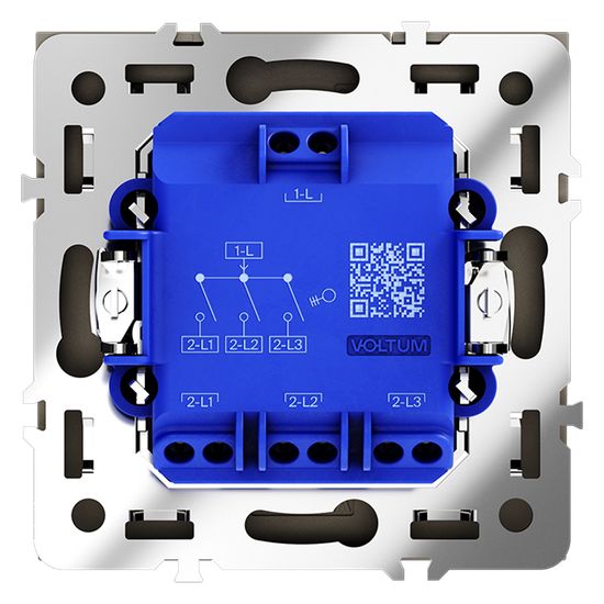 Выключатель встраиваемый VOLTUM S70 трехклавишный 10А, (титан)