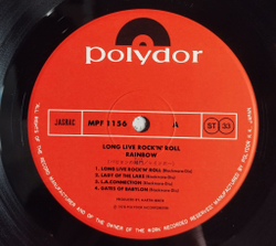 Винтажная виниловая пластинка LP Rainbow Long Live Rock N Roll (Japan 1978) (No Obi) MPF 1156