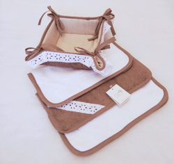 Набор полотенец 3 шт Old Florence Жоли и корзинка коричневый с белым Италия фото