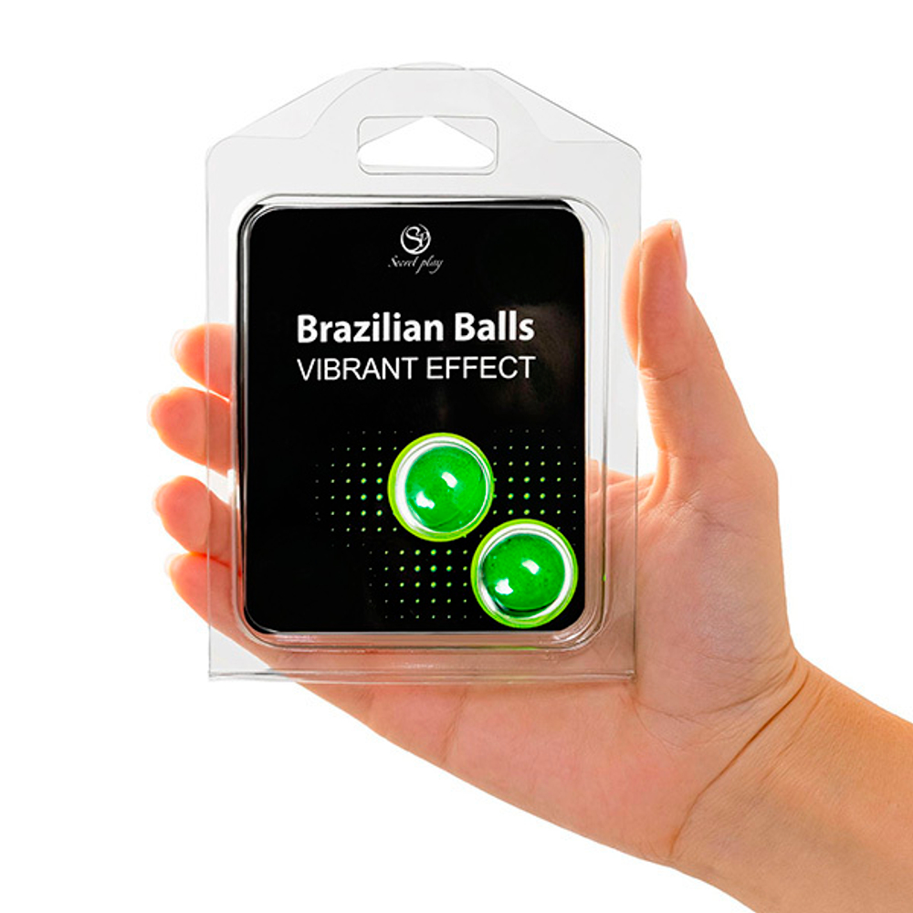Набор из 2 шариков с массажным маслом с эффектом вибрации Secret Play Brazilian Balls