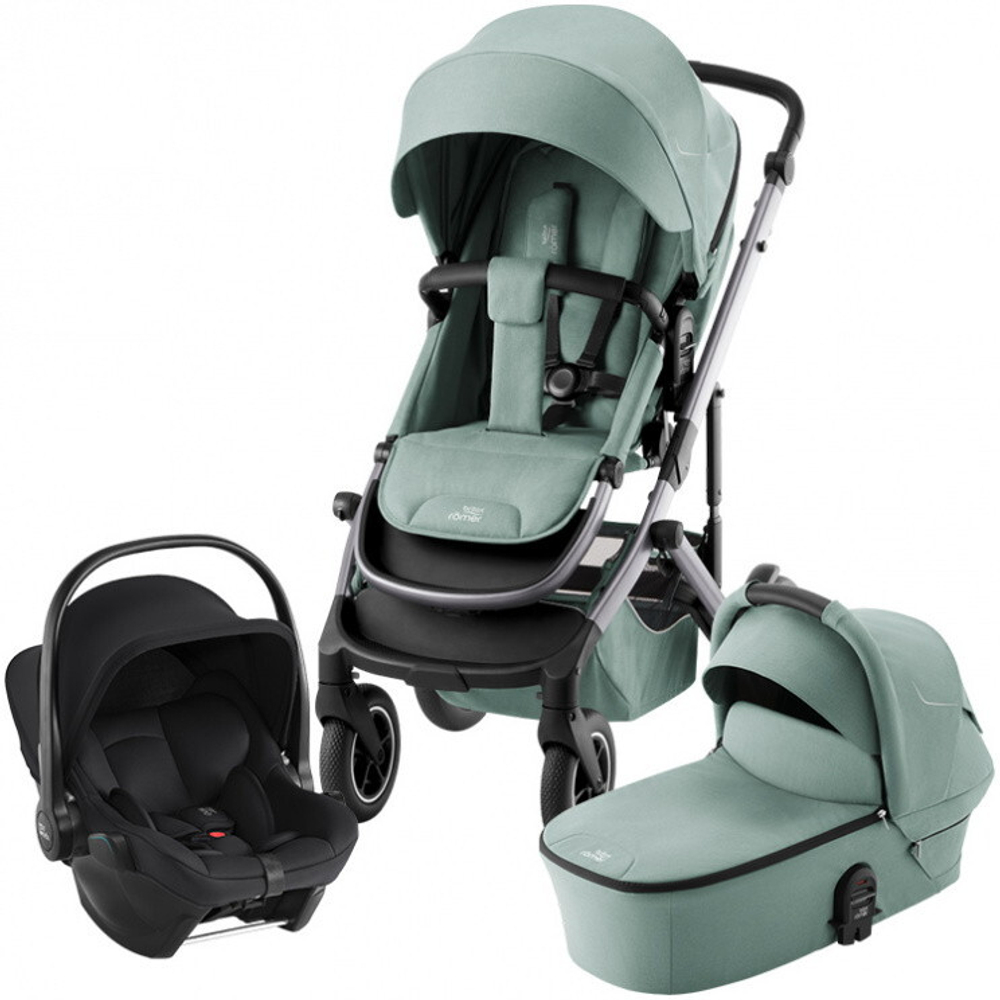 Детская коляска 3 в 1 Britax Romer Smile 5Z + BS CORE Space Black Jade Green/Space Black