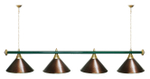 Лампа STARTBILLIARDS 4 пл. (плафоны зеленые,штанга золотая,фурнитура золото)