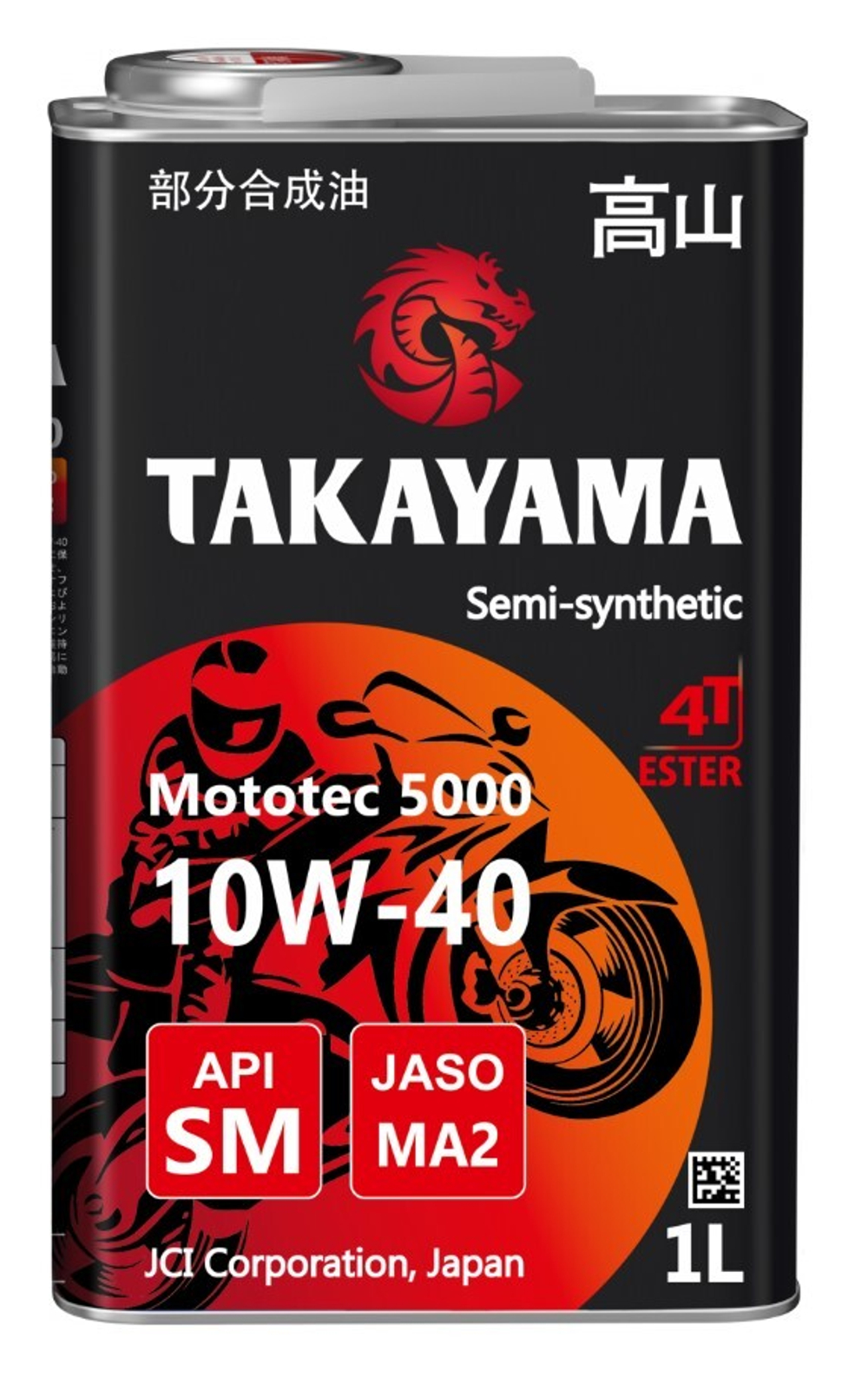 Масло Takayama 10W-40 Mototec 5000 4T API SM Jaso MA-2 металл полусинтетическое 4л / 10W40