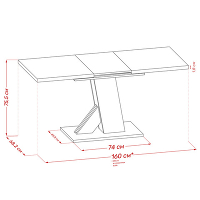 Стол раздвижной 80.529 Leset Луссо