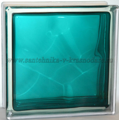 Стеклоблок морская волна окрашенный изнутри Vitrablok 19x19x8
