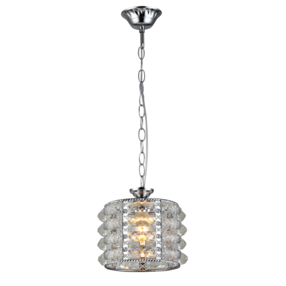 Светильник подвесной (подвес) Rivoli Liane 2041-201 потолочный 1 х Е27 40 Вт хром хрусталь классика | Rivoli