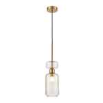 Подвесной светильник 1x60Вт E14, металл/стекло, античная медь/бежевый