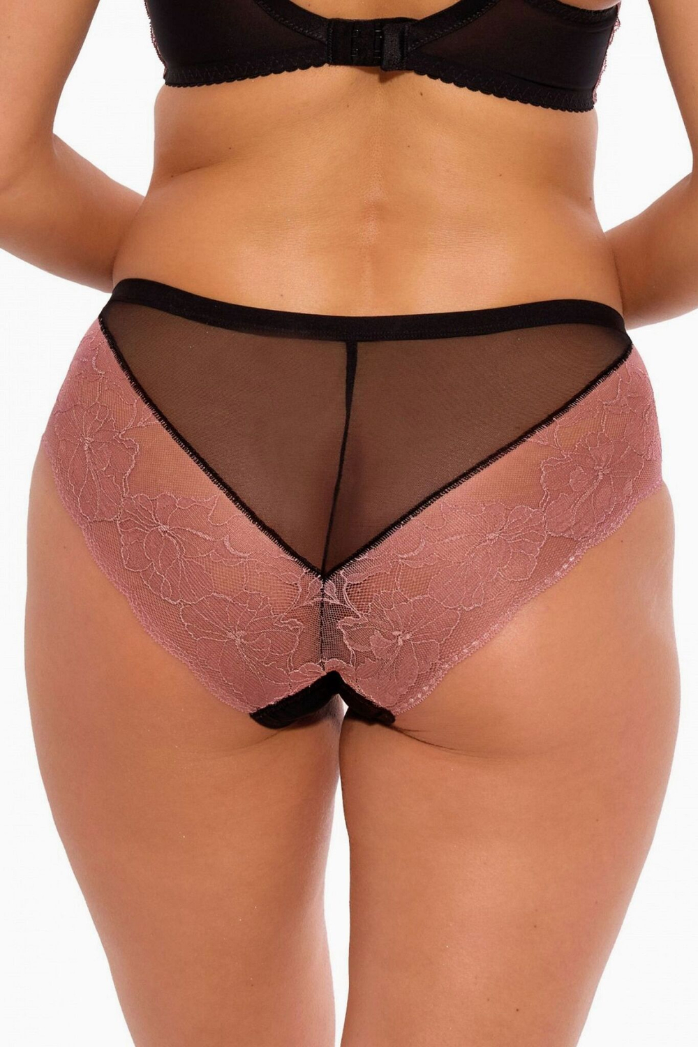 Соблазнительные черно-розовые трусики-слипы Malene (Размер: L) (Цвет: черный с розовым)