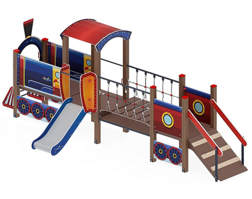 Детский игровой комплекс Паровозик ДИК 1.03.5.02-01 Синий H=750