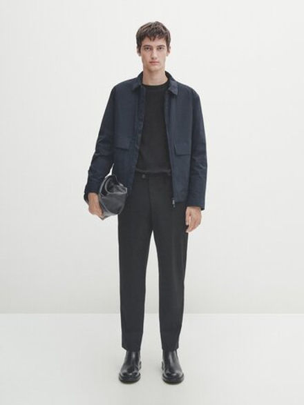 Massimo Dutti Футболка из 100% хлопка,черный