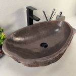 Каменная раковина из речного камня RS-05235 (64*39*15) 0858 из натурального камня
