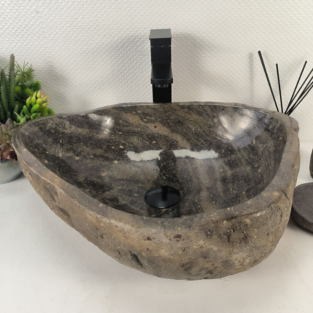 Раковина из речного камня RS-65188 53*41*15 0857