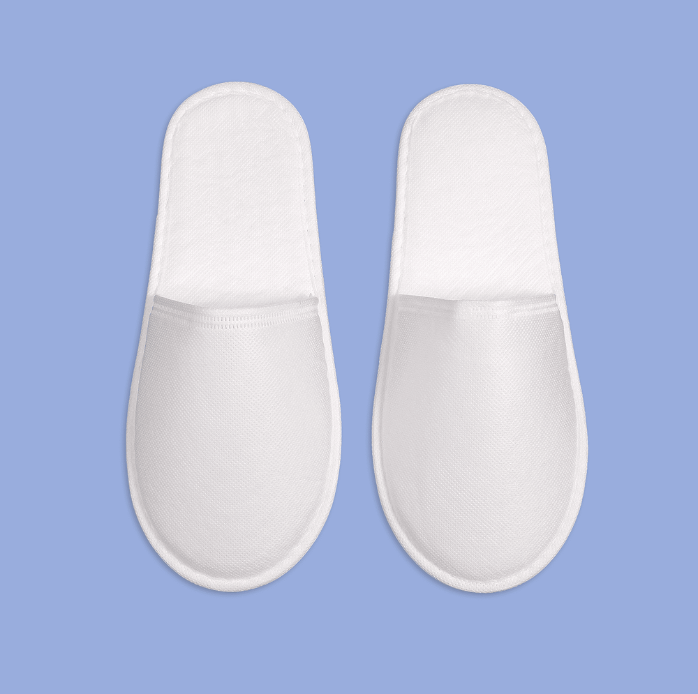 Тапки спанбонд бизнес, закрытый мыс (100 пар), одноразовые, белые, 3 мм подошва