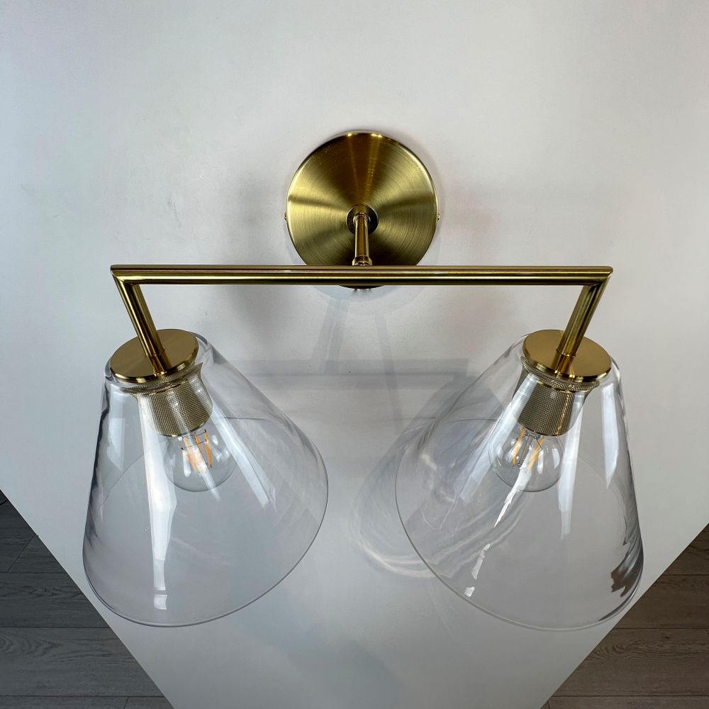 Бра Rh Utilitaire Funnel Shade Double Sconce Brass By Imperiumloft
