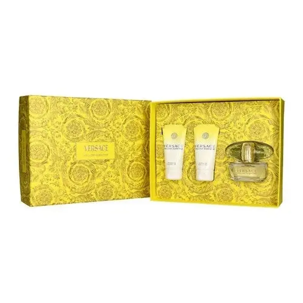 Унисекс парфюмерная композиция Versace Yellow Diamond Gift Set с освежающим ароматом для весны.