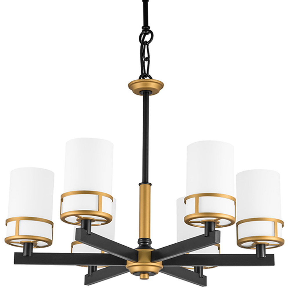 731067 Люстра CERO 6х40W E14 ЧЕРНЫЙ/ЗОЛОТО/БЕЛЫЙ