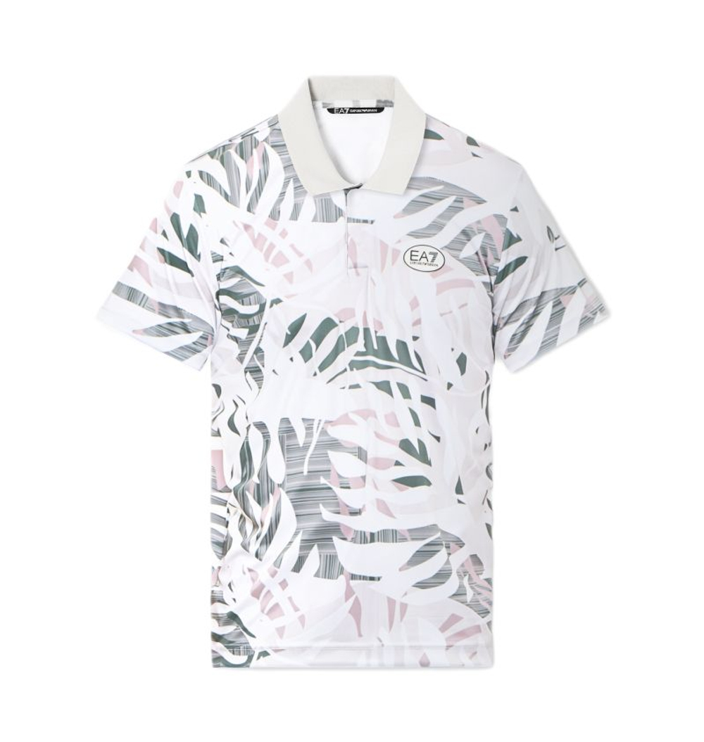 Мужское теннисное поло EA7 Tennis Pro Shirt In Ventus7 - fancy all over naturale