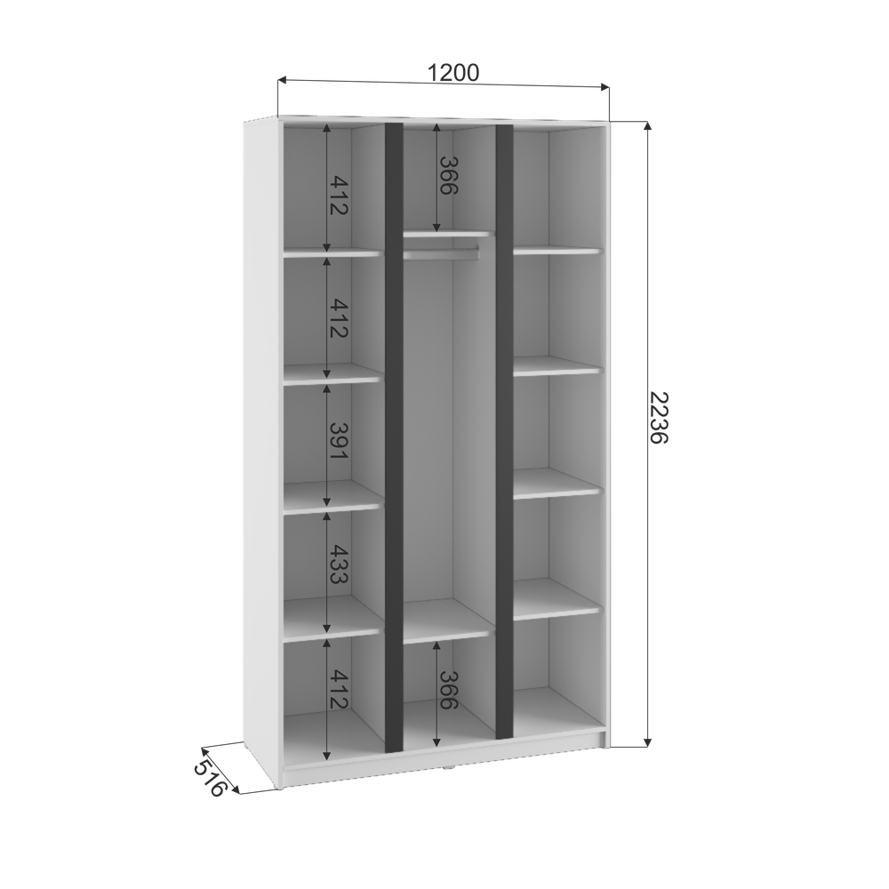 Фаворит Шкаф 3-х створчатый