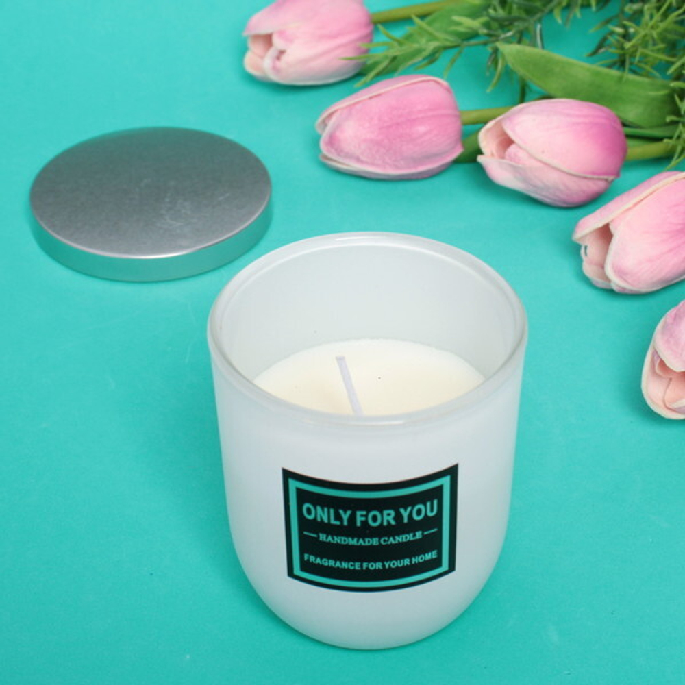 Свеча «Only For You-Roshel» 7*8см в подсвечнике, в подарочной коробке, цвет белый X014