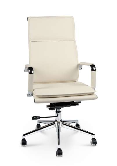 Кресло офисное Норден / Харман / (ivory) хром / слоновая кость экокожа