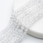 Горный хрусталь бусины, куб, размер около 3,9-4,1 мм, цена за 23-24 шт (1/4 нити)