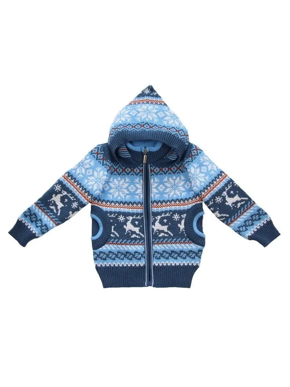 Кофта вязаная на молнии