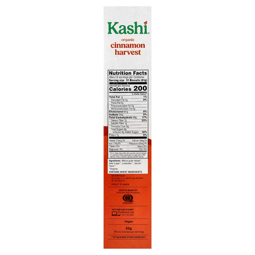 Kashi, органическое пшеничное печенье из цельных пшеничных хлопьев, корица, 510 г (18 унций)