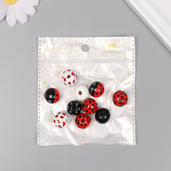 Бусины для творчества дерево "Божья коровка" набор 10 шт 1,6х1,6х1,6 см   10715307