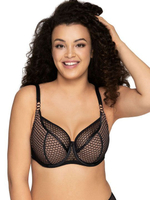 Бюстгальтер plus size на косточках с эффектом перфорации (Размер: 85I) (Цвет: черный)