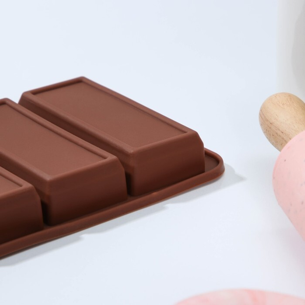 Форма силиконовая для выпечки  «Батончики», 5 ячеек, 22,3×10,5×2 см