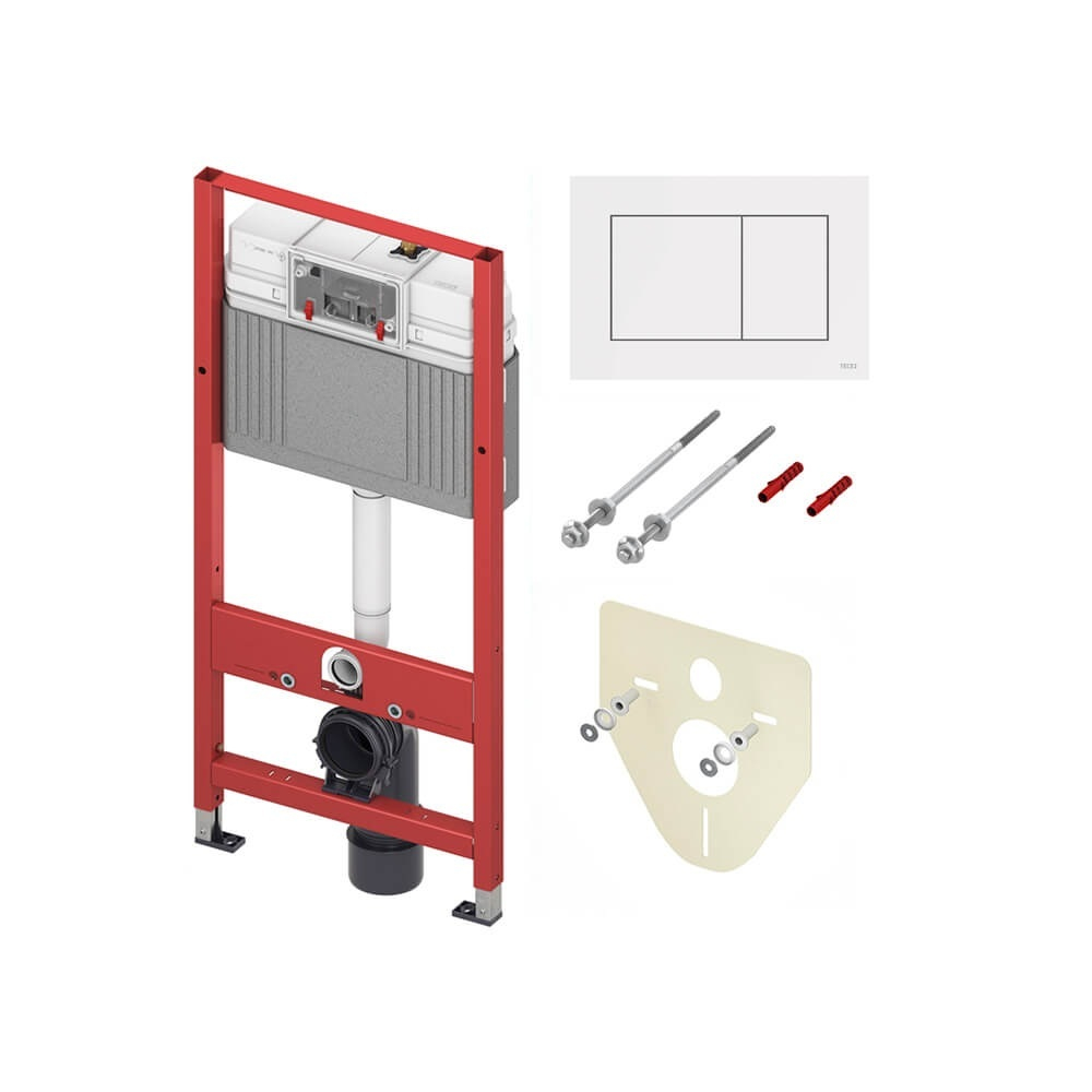 Инсталляция для унитаза TECE Base 9400413 с кнопкой смыва TECEnow, белый