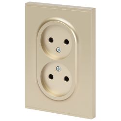 Розетка ЭРА Arktik 16-2107-04 без заземления двойная 2X2P 16А-250В шампань | Эра Arktik