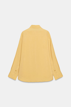 ZARA РУБАШКА OVERSIZE СТРУЯЩЕГОСЯ ПОКРОЯ, ЯИЧНО-ЖЕЛТЫЙ