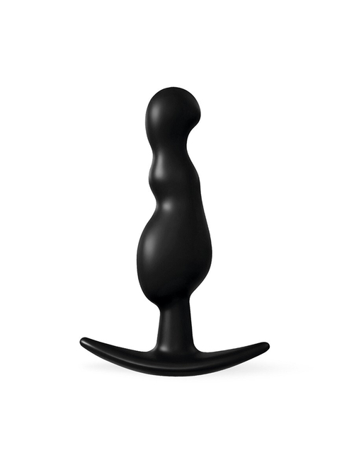 Черная фигурная анальная втулка - 8,5 см.