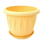 Кашпо АЛИЦИЯ D180мм 2л с поддоном Белая Глина 0,15,18х0,18м