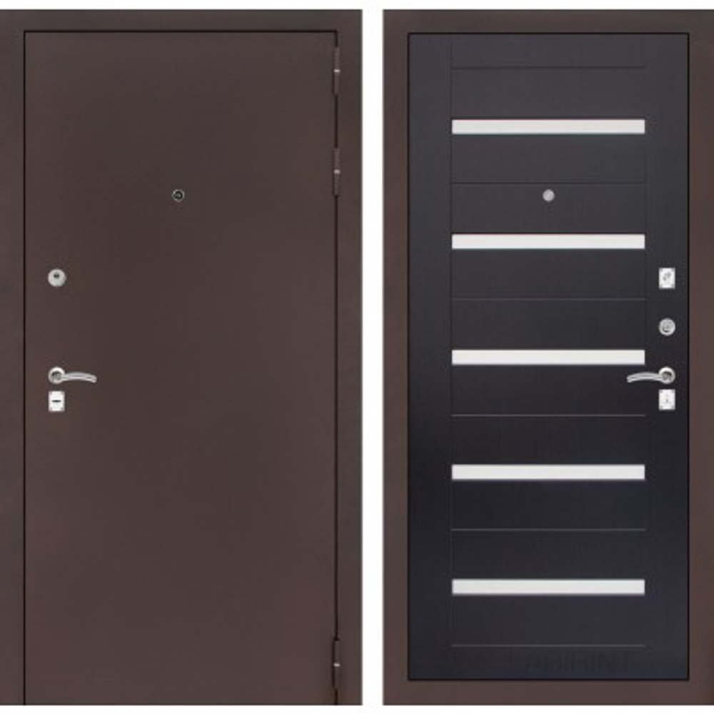 Дверь входная Лабиринт CLASSIC антик медный 01 - Венге металлическая