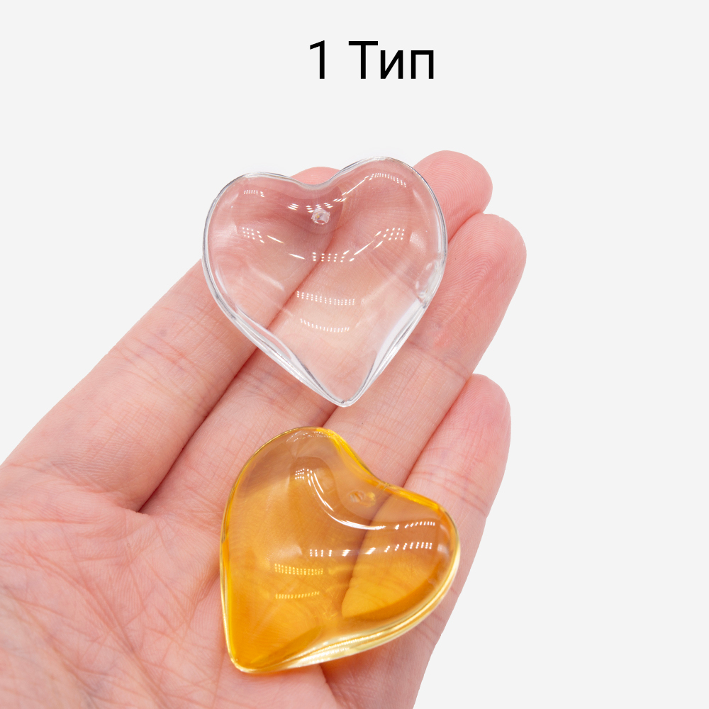 сс34-ж Подвеска "Сердце" стеклянная 34мм, желтый