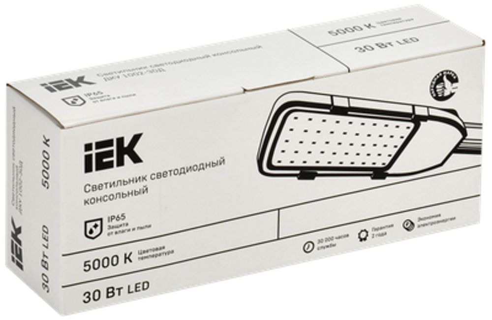 Светильник светодиодный консольный ДКУ 1002-30Д 5000К IP65 серый IEK