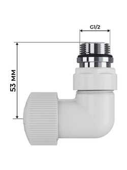 Набор термостатический трехосевой Royal Thermo Design Pro 15мм М30х1,5 (Белый)