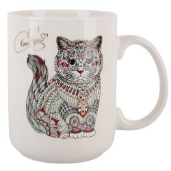 Кружка "Kitty" v=380мл (фарфор) (картонная цветная лента)