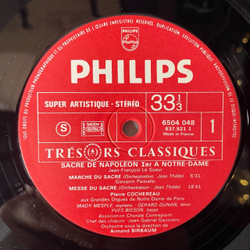 Винтажная виниловая пластинка LP Paisiello, Mady Mesple, Gerard Dunan - Yves Bisson, Messe Et Te Deum Du Sacre De Napol on, Marche Du Sacre Коронация Наполеона (Франция 1973)