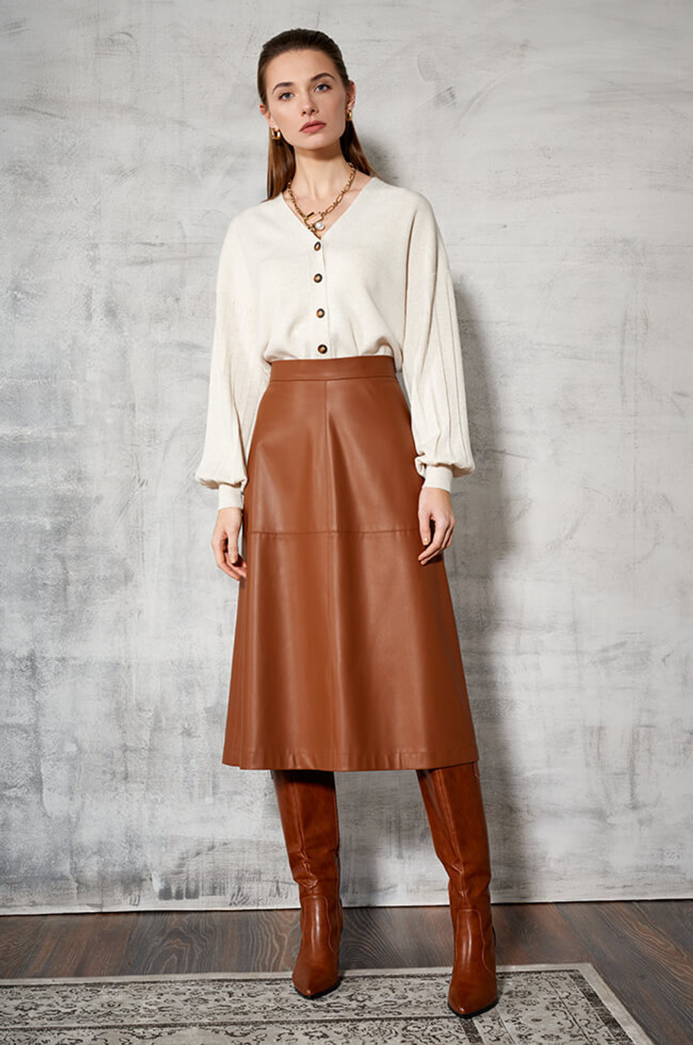 4760 Юбка женская (коричневый)