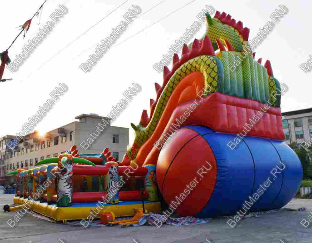 Профессиональный надувной батут "Гранд-саванна" 17*10*9 м